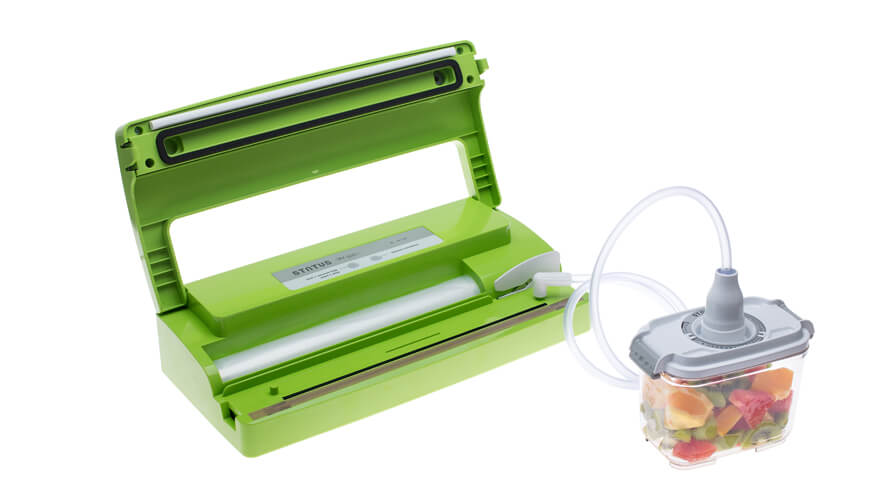 BV500_ZE_posoda Zelen vakuumski aparat BV500 vakuumiranje posode s posebnim priključkom.