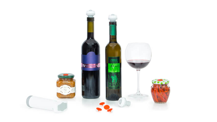 9 set na steklenicah steklenice vina z vakuumskimi zamaški in kozarci za vlaganje z univerzalnimi vakuumskimi zamaški