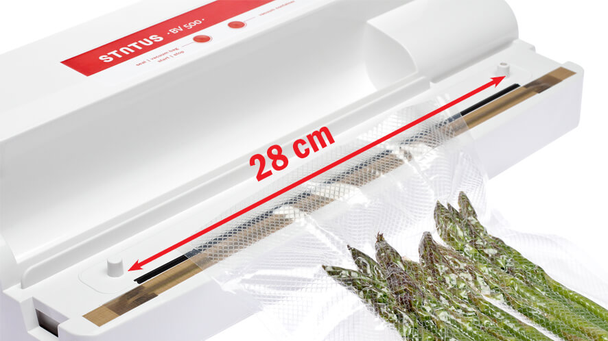 BV500-bel-6_puščica vakumski aparat BV500 - širina vrečk