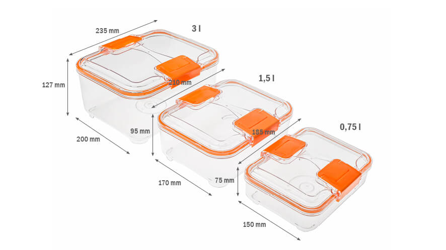 Mere nižji set oranžna tiny